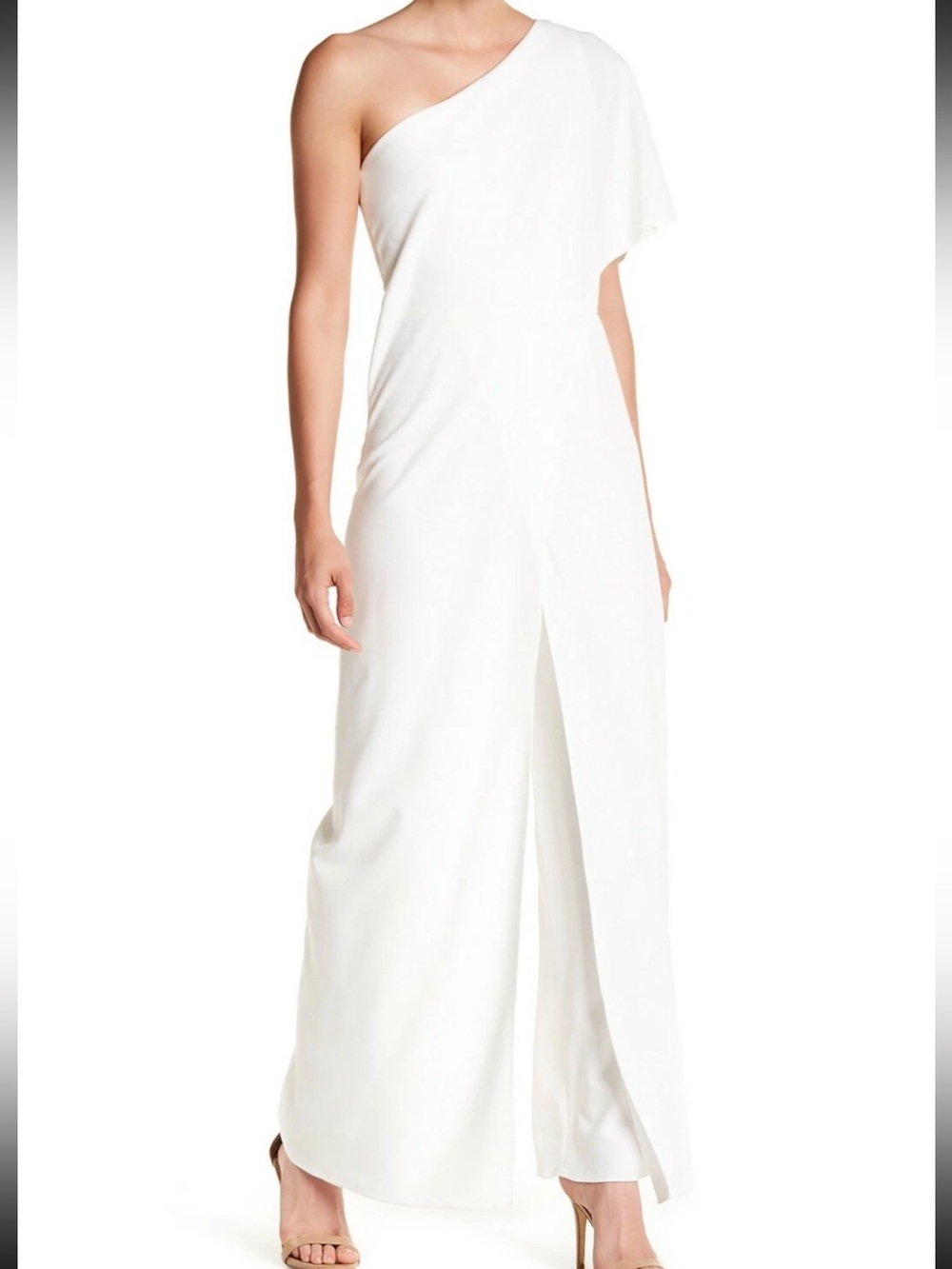 ALEXIA ADMOR Ivory One-Shoulder Ruffle Jumpsuit - Picture 5 of 16